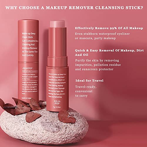 Cleansing Balm Makeup Remover Cleansing Stick, Gentle And Nourishing Makeup Remover For Face Makeup, Non-Greasy Makeup Remover Balm For Sensitive Skin, Melting Balm To Oil, Travel Size Essential #TOP1