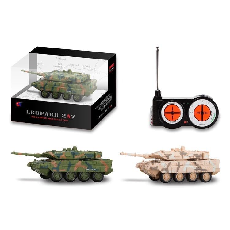 Remote Control Military Battle Tank for Kids, Mini RC Leopard Tank Toy with Controller, Army Combat Vehicle with Realistic Camouflage Design, Indoor Outdoor Toy Gift for Boys & Girls-image-11