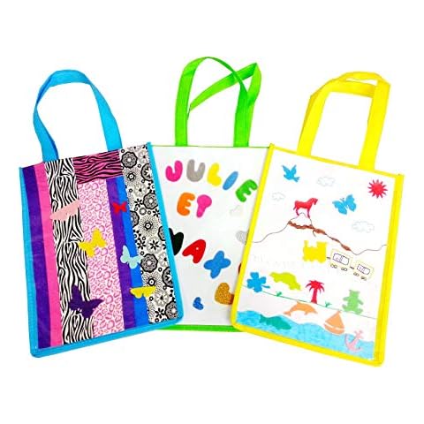 Sodertex AVCE Non-Woven Shopping Bag with Gusset and Window PVC Transparent Size A4-23 x 31 cm - 6 Pieces - Assorted Colours Cover