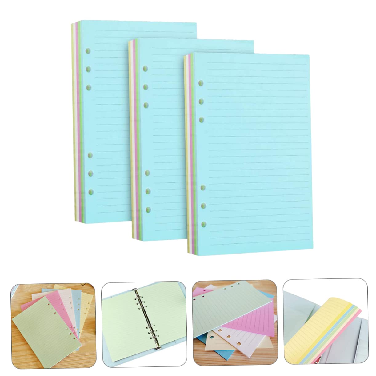Nachfüllpapier für Notizbücher 3 Stück 6-loch Papier Lose Blätter