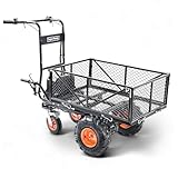 SuperHandy Utility Service Cart Power Wagon Wheelbarrow Electric 48V DC Li-Ion Powered 660Lbs Load and 1000Lbs+ Hauling Capacity Farm and Garden All Purpose Modular Cargo Bed