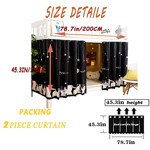 Qubanda Dorm Home Bunk Nets Bed Curtains Cloth Bed Canopy Blackout College Students Shading Nets Breathable Single Sleeper
