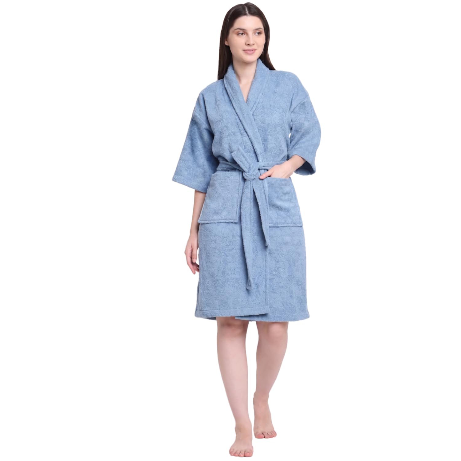 CREEVA Women Terry Towel Bathrobe – Soft Absorbent Spa Robe for Women-image-21