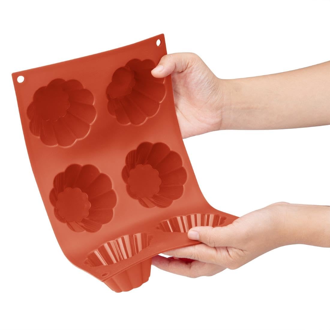 Vogue Silicone Brioche Mould 6 Cup - Baking Molds for Desserts, Jelly, Candy JA310