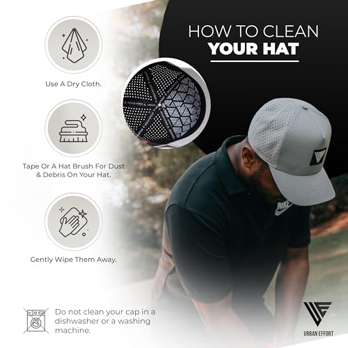 Image of Urban Effort Specialty Mens Snapback Hat - Curved Brim A Frame Adjustable Trucker Cap for Men and Women