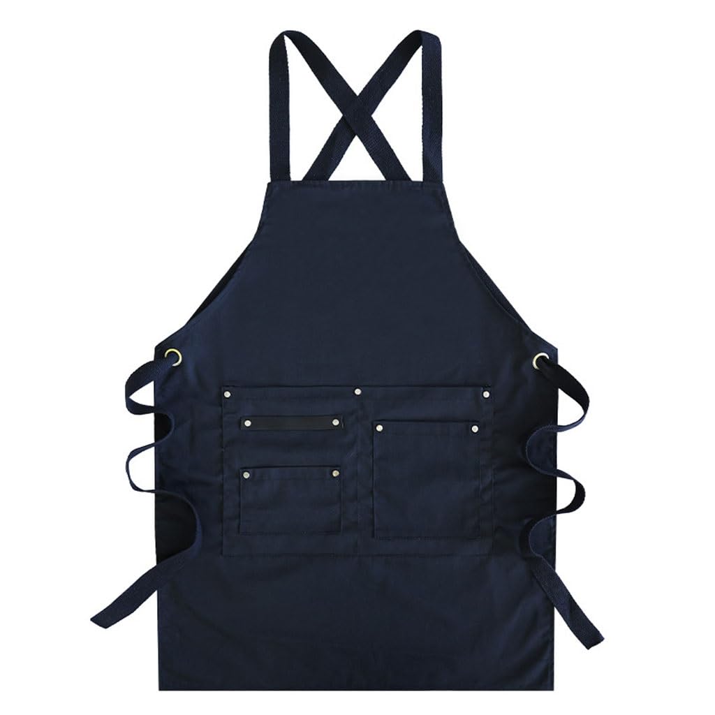 TEESONG Delantal de Chef Delantal Sencillo Coreano de Lona for el hogar, Cocina, Peluquero y manicurista, Ropa de Trabajo for Hombres y Mujeres Delantales para Hombres(A)
