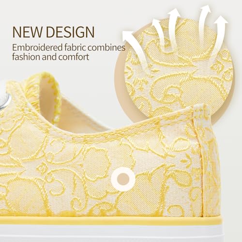 Image of yageyan Womens White Tennis Shoes Low top Canvas Sneakers Women Fashion Shoes for Walking Casual Canvas Comfortable