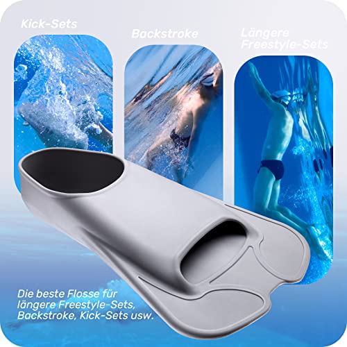 Capas Swim Training Fins Comfortable Silicone Lap Swimming Short Blade Floating Flippers With Mesh Bag For Kids Adult Men Women Build Leg Strength #TOP3