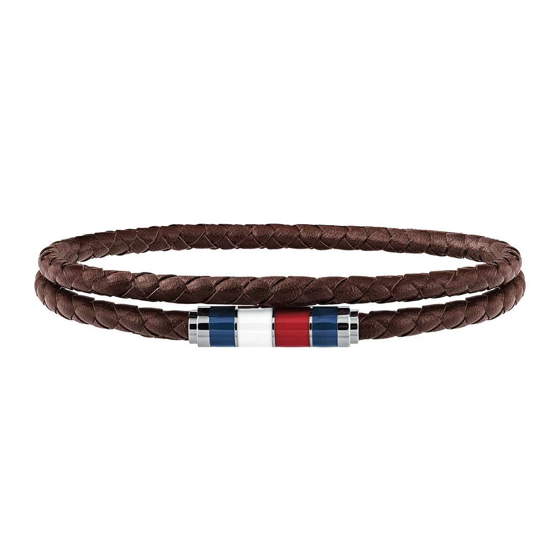 Tommy Hilfiger Casual Core - Pulsera de piel para hombre, acero inoxidable, 19 cm