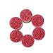 DECORA 6pcs Greeting Round Wooden Rubber Stamp(Miss You/for You/Thank You/Love/My Friend/Good Luck)