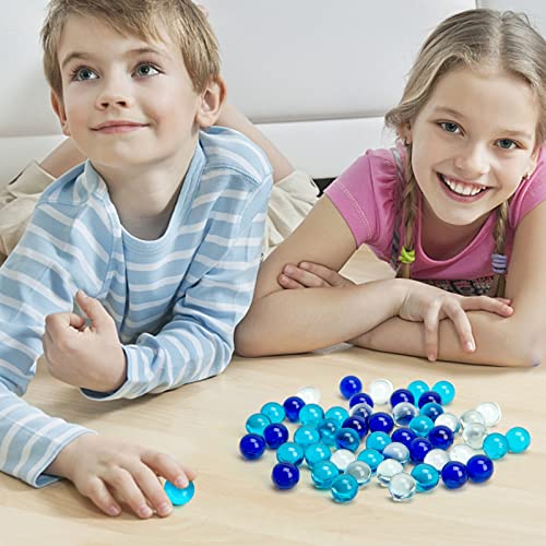 Futureplusx Marbles Bulk, 75 Pcs Glass Marbles Blue Marbles Set Ocean Theme For Kids Marble Run Games Fillers Aquarium Pebbles #TOP3