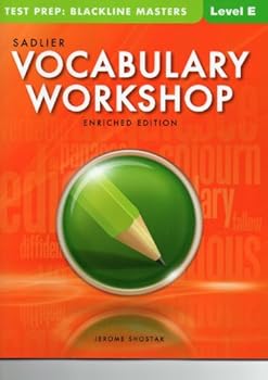 Paperback Vocabulary Workshop @2012, Enriched Edition, Test Prep: Blackline Masters Level E (Grade 10) Book