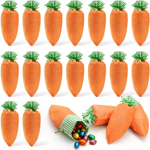Ostertüten zum Befüllen, Ostern Karotte Tasche, Osterbeutel Stoff, Osterkörbchen zum Befüllen Bonbons, Kekse, Snacks, Ostereier zum Befüllen Geschenken Partyzubehör (Einfarbig)