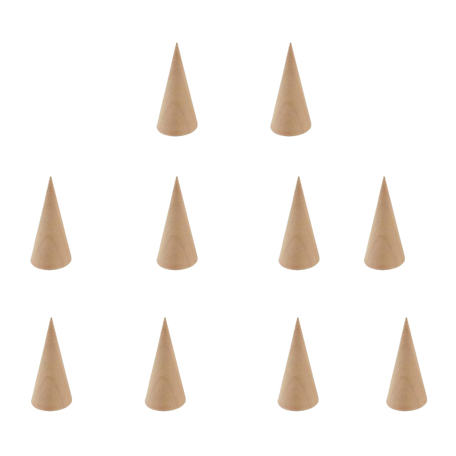 Lcvasvuz 10 Pcs Wooden Ring Display Stand Jewelry Holder Organiser Showcase Rack Ring Display Stand for Jewellery Wooden Cones Display Rack