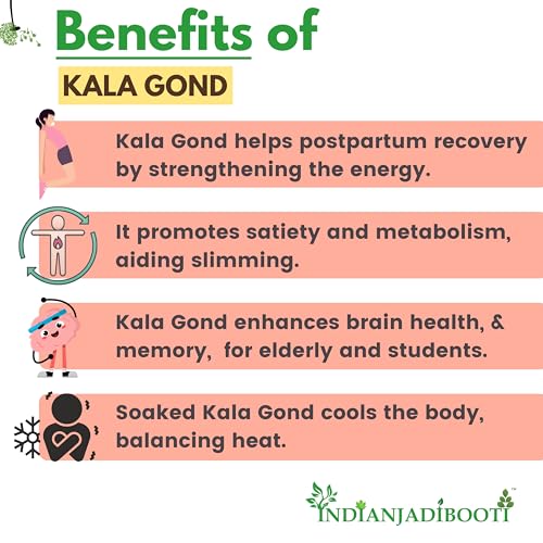 Image of IndianJadiBooti Pure Kala Gond (Gond Siyah) | Traditional Black Resin for Structural Harmony, Joint Resilience & Vata Balance | 400 Grams