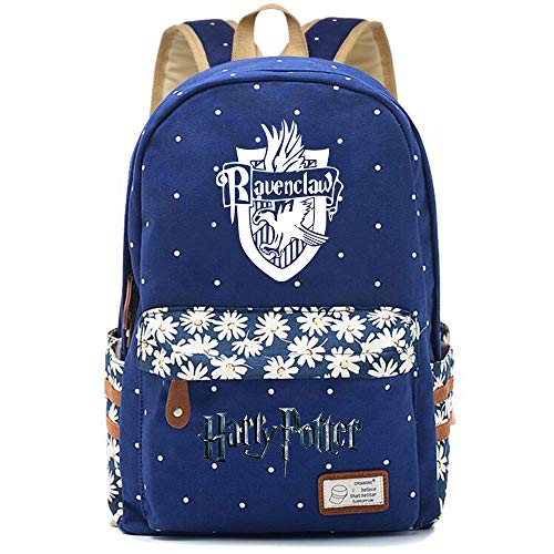 NYLY Mochila Floral Harry Potter Ravenclaw Teen Boys Girls Fashion Escolar Bolsa de Cuaderno