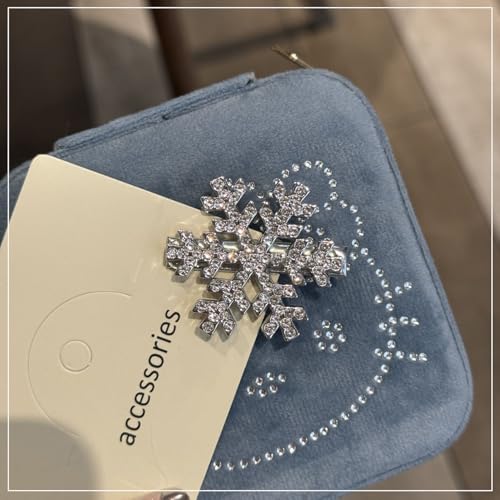 Pinzas para cabello copo de nieve plateadas 6 pzas miniatura 4