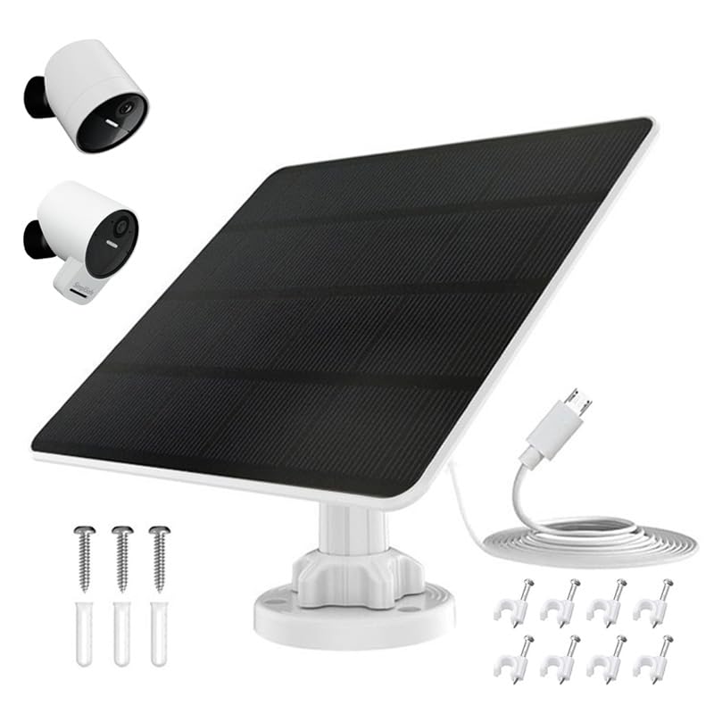 Solar Panel for Simplisafe Outdoor Camera, IP65 Weatherproof Panel with 360° Swivel Mount, Compatible Series 2 Wired/Wire-Free Models, Uninterrupted Charging-image-3