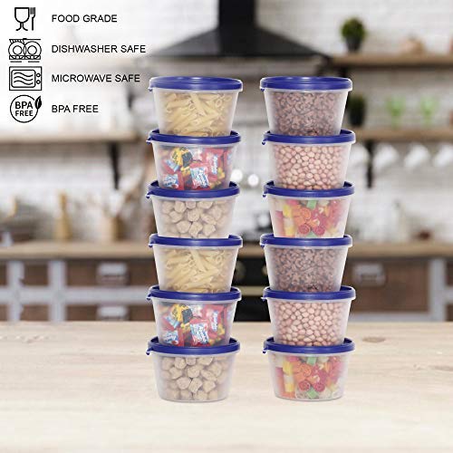 Image of Cutting EDGE Nesterware 750ml Stackable Container (Set of 12, Dark Blue) | BPA-free plastic, stackable design, leak-proof, kitchen storage, pantry, fridge, meal prep, reusable, travel use