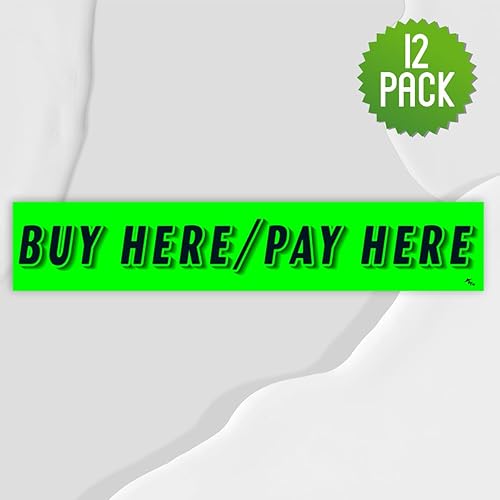 Miniatura 4 de Versa-Tags Calcomanías de eslogan de vinilo verde Chartreuse Paquete de 12 para publicidad de parabrisas de concesionarios de automóviles,