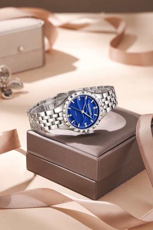 Image of Giordano Analog Quartz Watch for Women with Textured Round Dial, Luminous Hands and Markers, Stainless Steel Strap - GZ-60164