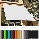 vela ombreggiante tenda a vela 2 x 8 m rettangolare tenda da sole uv con fune per giardino balcone terrazza, bianco