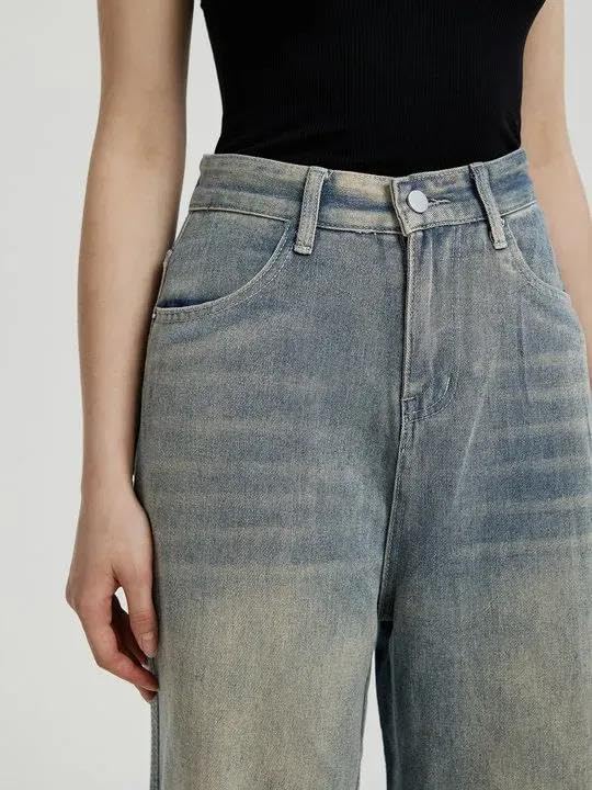 Image of KOTTY Women Wide Leg Baggy Jeans High Waist Relaxed Fit Denim Casual Wear