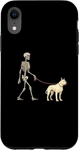 iPhone XR Funny Dogo Argentino Skeleton Dog Walking Halloween Dog Case