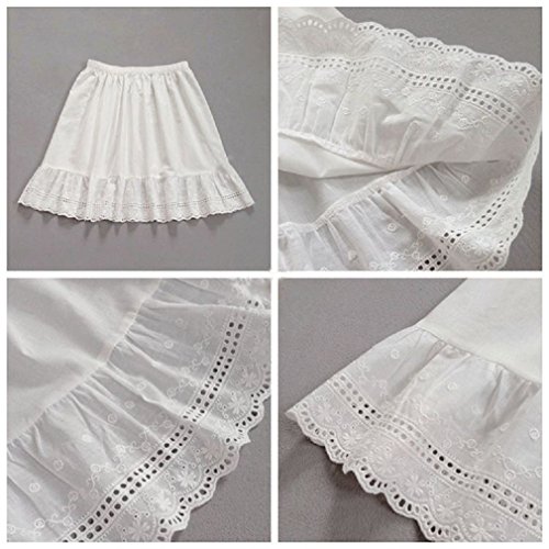 Beautelicate Half Slip 100% Cotton Vintage Underskirt With Lace Embroidery Ivory 22" Length Size S M L Xl #TOP4