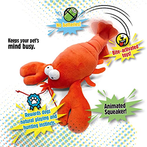 goDog Action Plush Lobster Animated Squeaky Dog Toy, Chew Guard Technology - Red, One Size, Action Plush - Lobster (Red) - Image 3