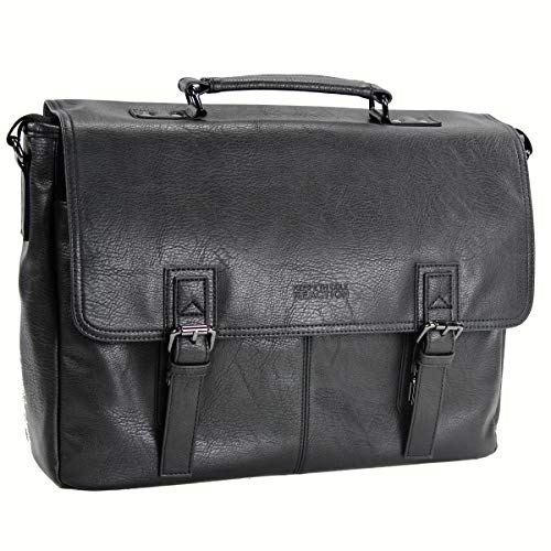 Kenneth Cole Reaction Modern Dilemma Pebbled Faux Leather Laptop & Tablet Business Case Travel Bag, 15 Laptop Portfolio
