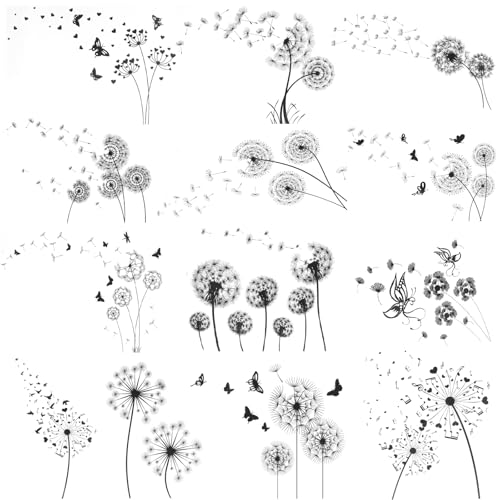 Temporäre Tattoos Erwachsene, 13 Blatt Schwarz...