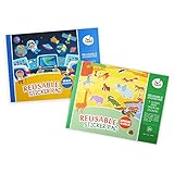 Jar Melo Reusable Sticker Pad; Animal World; 5 Scenes and Over 140 Stickers; Stickers Pad; Separated Scenes