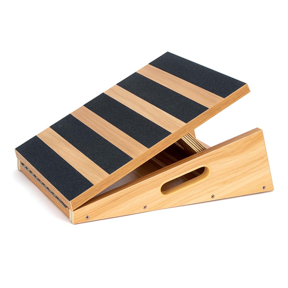 Tavola inclinata professionale in legno, inclinabile regolabile e barella per polpacci, bordo elasticizzato, design extra con manico laterale per la portabilità, 40,6 x 31,8 cm, 5 posizioni