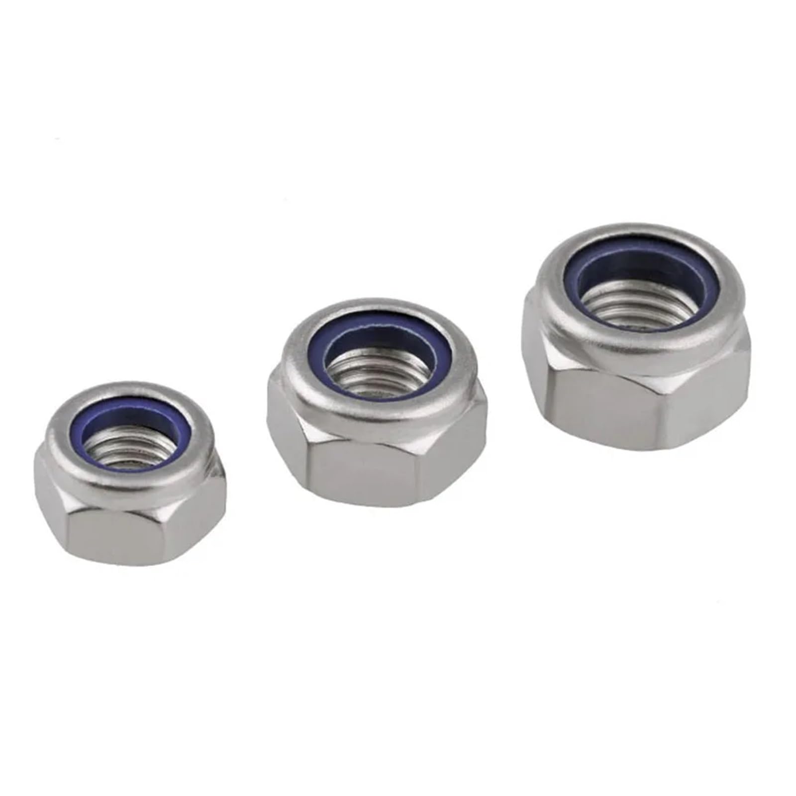 M2-M24 304 Contratuercas con inserto de nailon de acero inoxidable Tuerca hexagonal autoblocante Contratuerca Bloqueo deslizante(10pcs,M24)