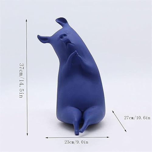Miniatura 2 de SHUTING2020 Chinese feng Shui Statue Sculpture Blue Cute Pig Animal Decoration Home Interior Desktop Small Sculpture Crafts Decoration Wine Cabinet