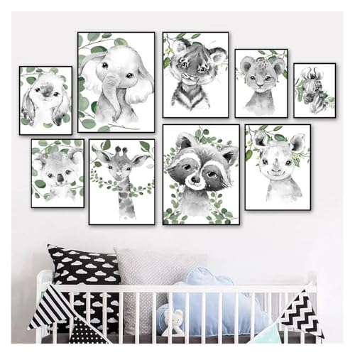 Tableau éléphant scandinave 50x70cm pour décorer la chambre de bébé - 3