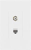 Vista 10 de ENERLITES Placa de pared sin tornillos con puerto y módulo de conector Keystone CAT6 RJ45, para multimedia de voz/datos y audio/video