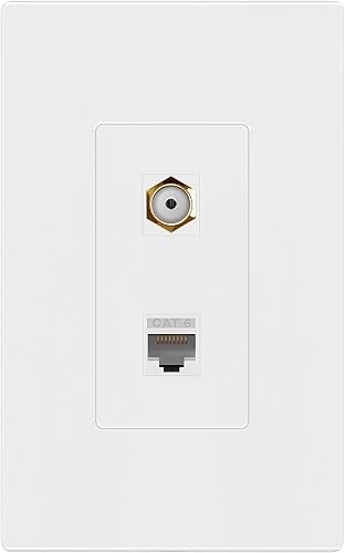 Miniatura 10 de ENERLITES Placa de pared sin tornillos con puerto y módulo de conector Keystone CAT6 RJ45, para multimedia de voz/datos y audio/video