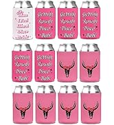 Marwey 12PCS Cowgirl Bachelorette Party Koozies Standard Can Sleeves Let's Go Girls Beverage Slee...