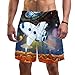 Nakw88 Space Stars Planets con astronave costume da bagno da uomo costume da bagno costume da bagno con fodera in rete multicolore XXL