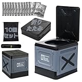 【凝固剤10回・収納バッグ無料付き】簡易トイレ 折りたたみ 簡易トイレ 非常用トイレ 災害用 防災トイレ ステッパー 防災グッズ 介護 備蓄 台風 災害 凝固剤トイレ 携帯トイレ 車 キャンプ トイレ 車中泊 グッズ 旅行 ポータブルトイレ ハイキング 仮設トイレ 便座 緊急トイレ セット 女性用 男性用 (スモークブルー)