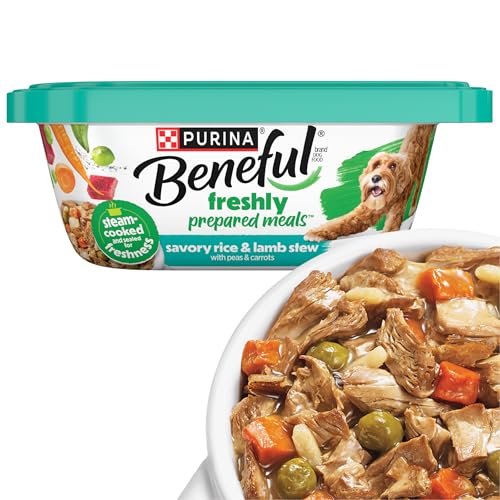 Purina Beneful Wet Dog Food Freshly Prepared Meals Savory Rice and Lamb Stew with Peas and Carrots - (Pack of 8) 10 oz. Tubs