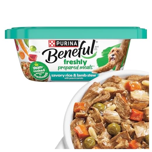 Purina Beneful Wet Dog Food Freshly Prepared Meals Savory Rice and Lamb Stew with Peas and Carrots - (Pack of 8) 10 oz. Tubs