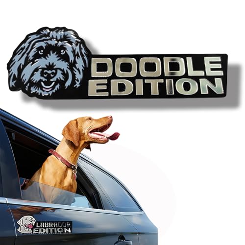 Image of Car Emblem: Dog Car Badge Laser Cutting Emblem Cool Decals Trucks German Shepherd Badge Corgi Edition Doodle Golden Retriever Vehicles Dachshund Addition Rottweiler (Doodle)