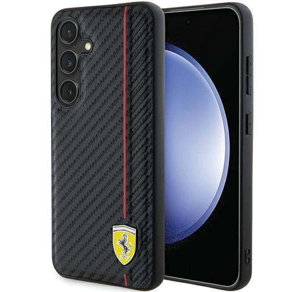 CELLULAR_PHONE_CASE CG MOBILE Ferrari FEHCS24SN3DUR - Cover per S24 S921, colore: Nero Hardcase Carbonio Stampato Linea