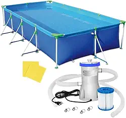 Piscina com Armação 10.000 Litros 442 x 270 x 84 CM MOR + Bomba Filtrante