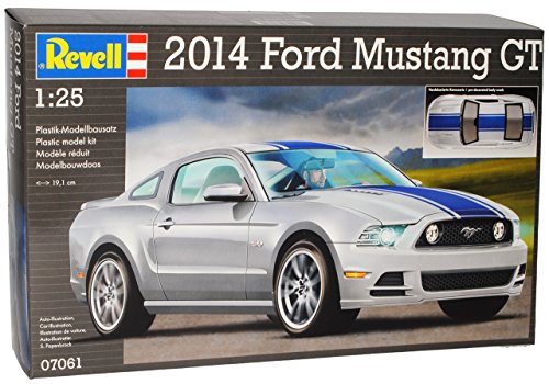 Ford Mustang V 2. Generation Coupe Silber mit Blauen Streifen 2009-2014 07061 Bausatz Kit 1/24 Revell Modell Auto mit…
