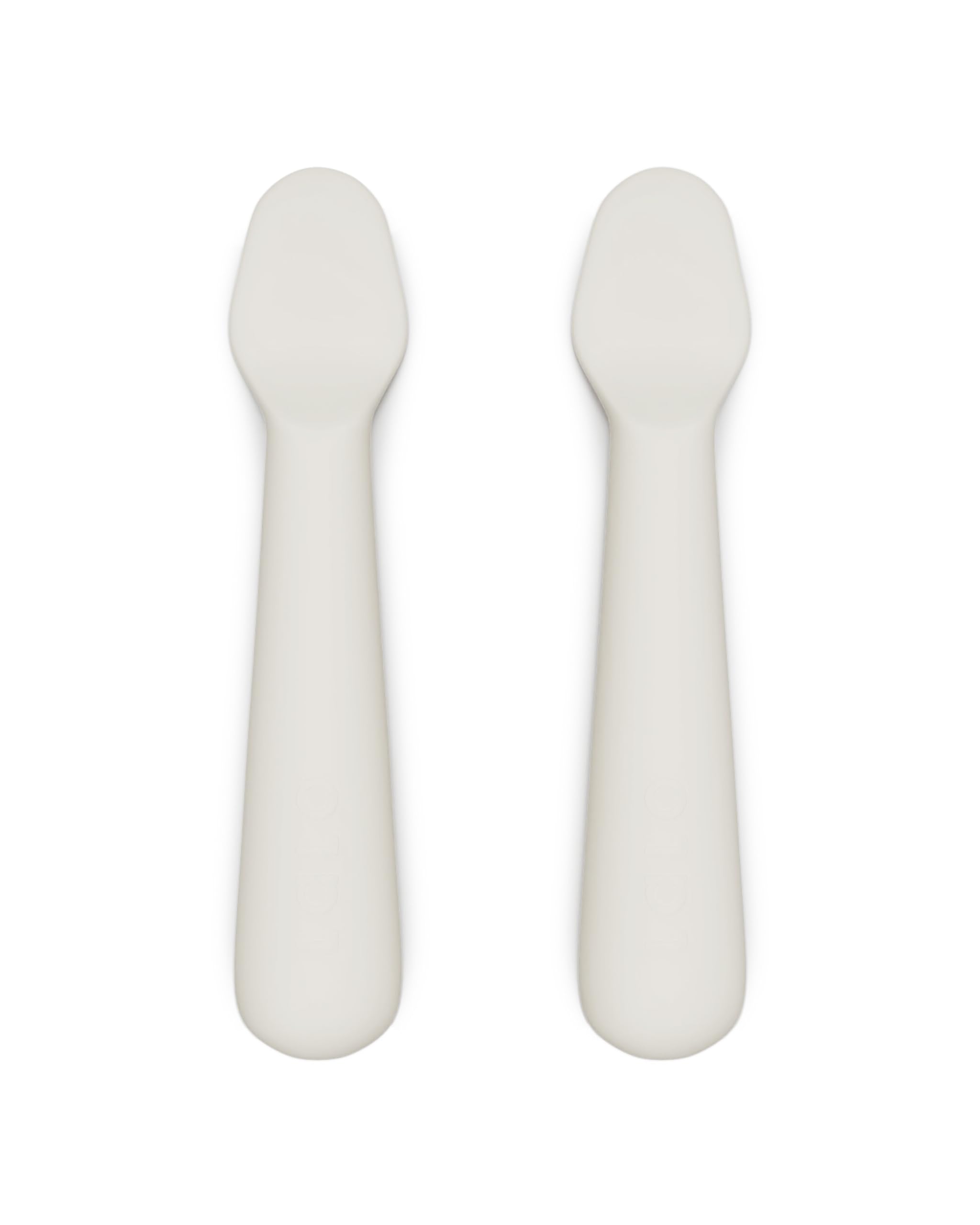Lalo Little Spoon Set - 2 Piece Baby Spoons Set for Infants & Babies - Made From Food Grade Silicone Dishwasher Safe - Baby Feeding Essentials for