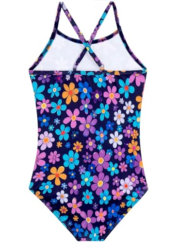 Image of Girls Swimsuit One Piece Bathing Suit with Adjustable Straps Cute Little Kids Swimming Suits Beach Swimwear 4T-12